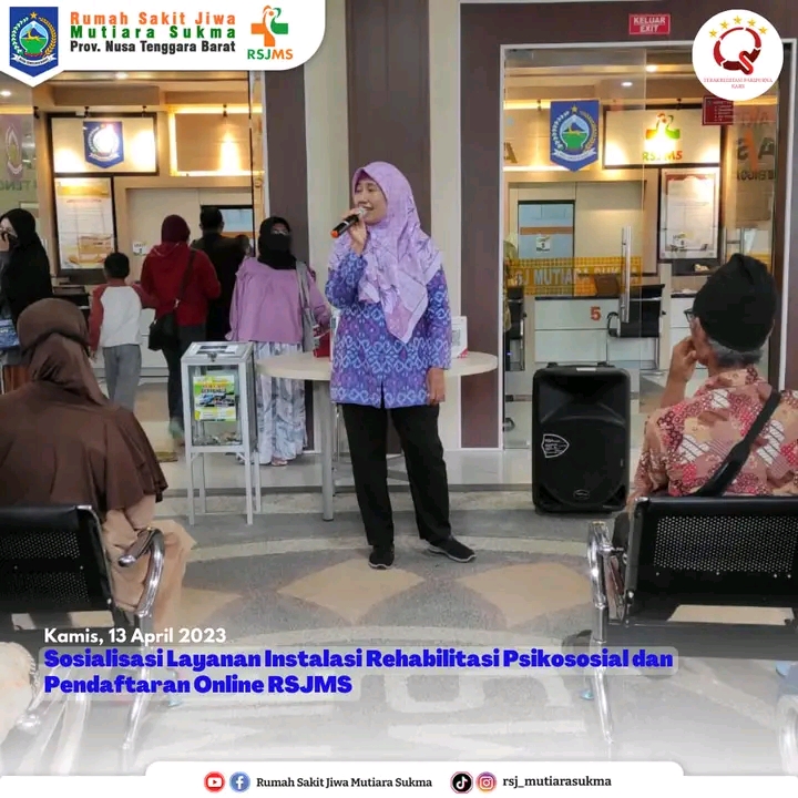 SOSIALISASI LAYANAN INSTALASI REHABILITASI PSIKOSOSIAL DAN PENDAFTARAN ONLINE RSJMS